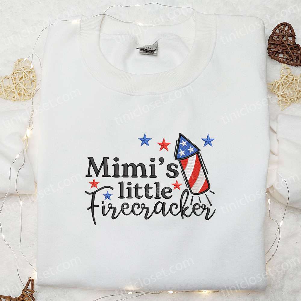 Mimi’s Little Firecracker The 4th Of July Embroidered Shirt