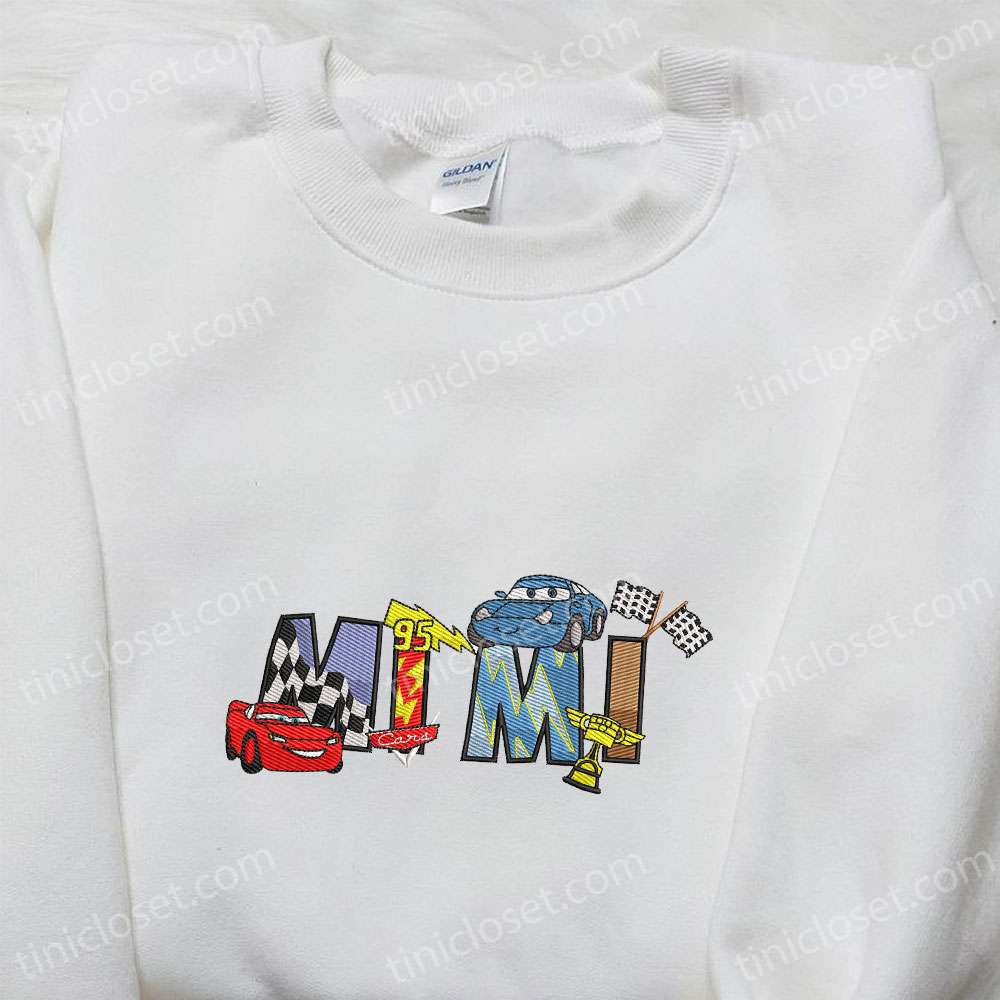 Mimi Cars Mcqueen Embroidered Shirt, Disney Characters Embroidered Shirt, Mother’s Day Gift Ideas