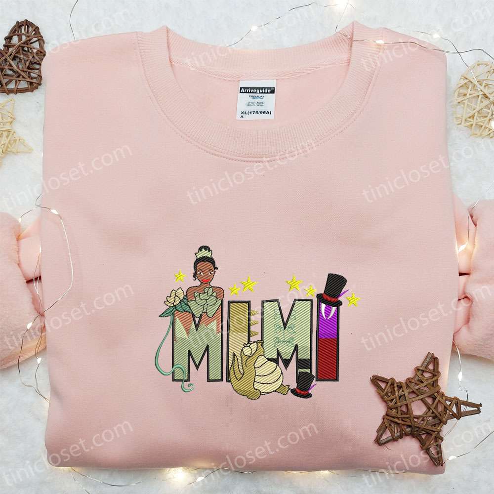 Mimi Tiana Embroidered Shirt, Disney Characters Embroidered Shirt, Best Mother’s Day Gift Ideas