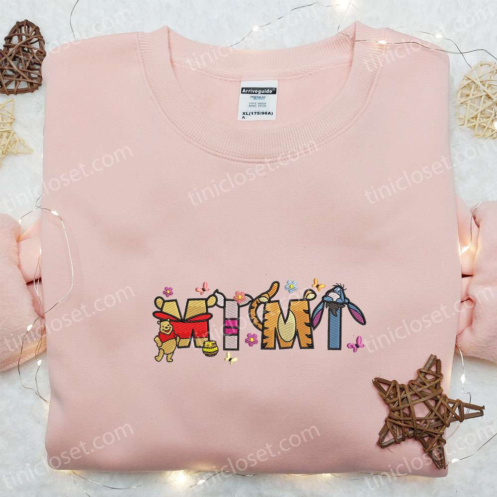 Mimi Winnie Pooh Eeyore Embroidered Shirt, Disney Embroidered Hoodie, Best Mother’s Day Gift Ideas