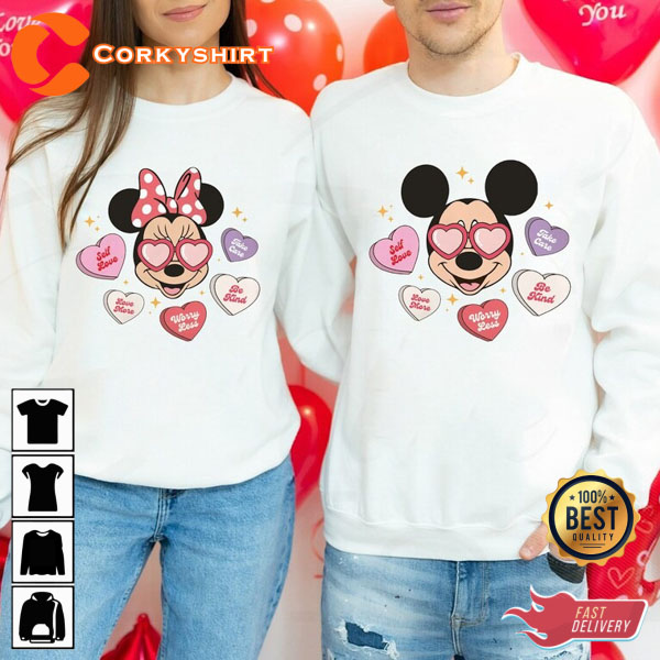 Minnie And Mickey Disney Love Valentine’s Day Disney Couple Sweatshirt