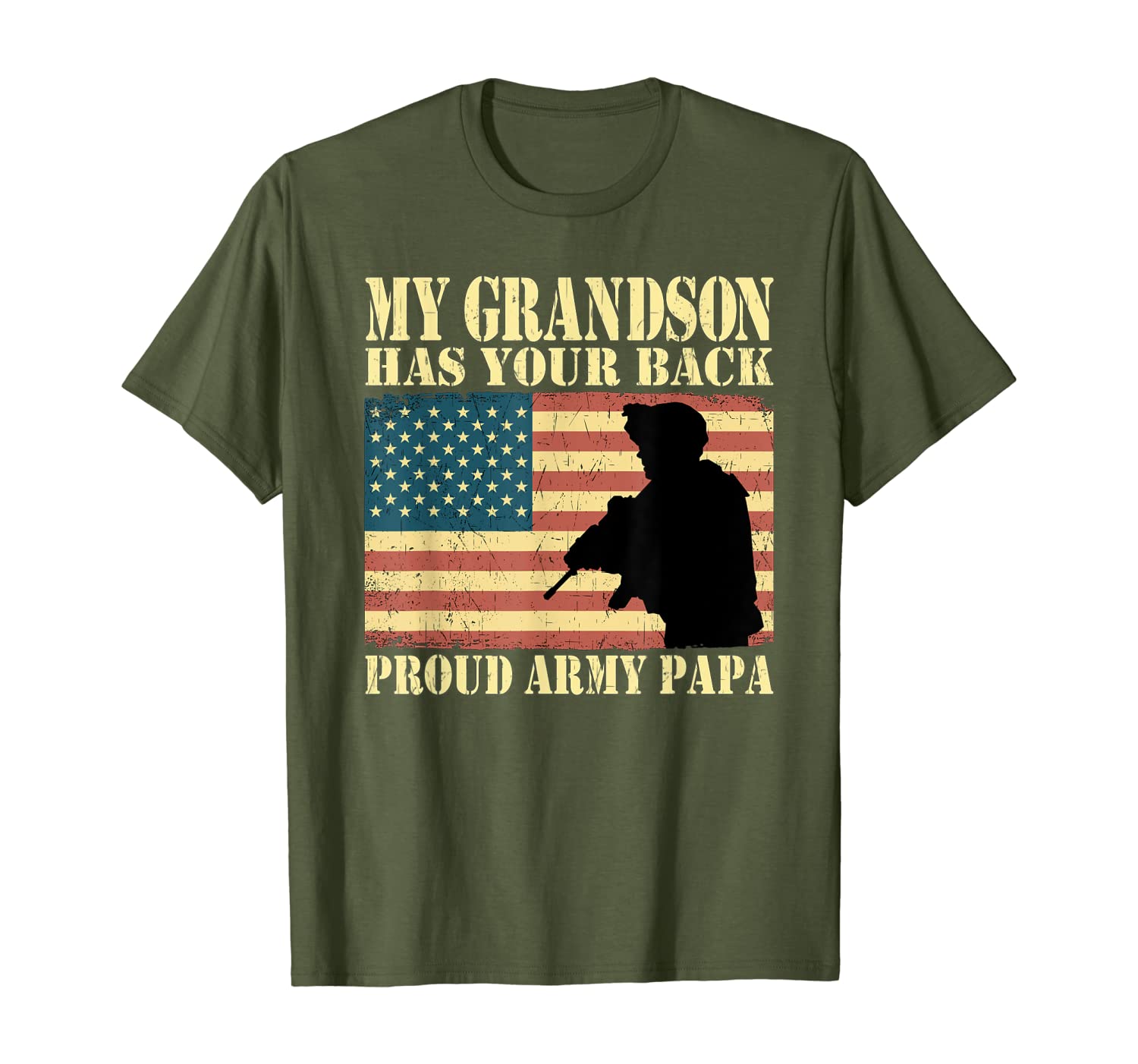 "My Grandson Has Your Back" Army Grandpa Vinyl Decal - 5" Waterproof Sticker