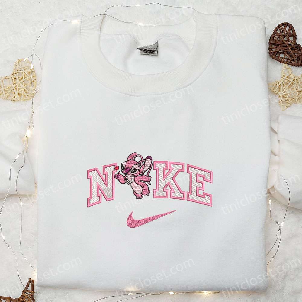 Nike X Angel Sending Air Kiss Embroidered Shirt, Disney Characters Embroidered Hoodie, Best Valentine’s Day Gift Ideas