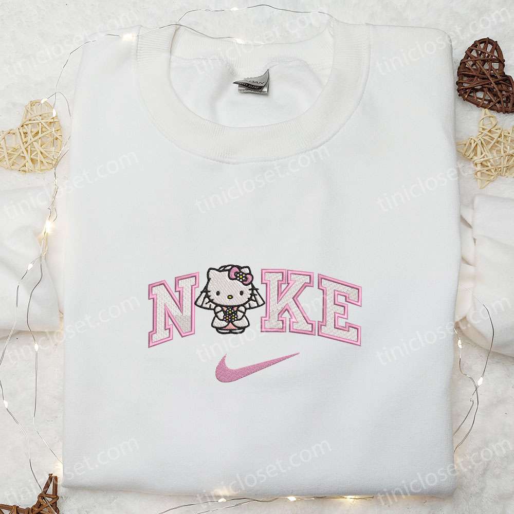 Nike X Hello Kitty Bride Wedding Embroidered Shirt, Cartoon Embroidered Hoodie, Best Valentine’s Day Gift Ideas
