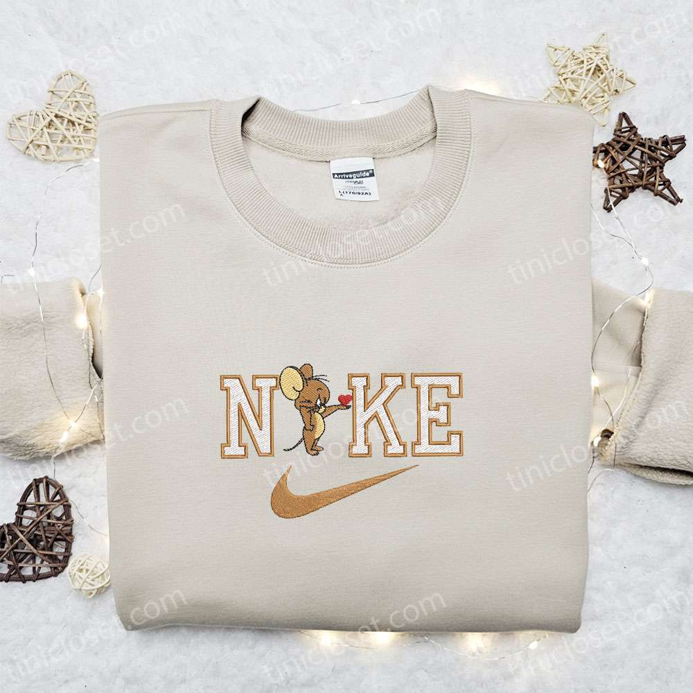 Nike X Jerry Heart Cartoon Embroidered Sweatshirt, Warner Bros Characters Embroidered Shirt, Best Valentine’s Day Gift Ideas For Family