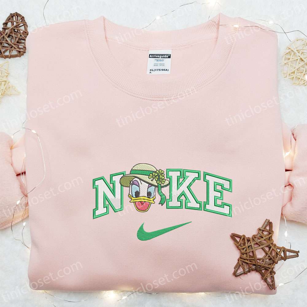 Nike X Patrick Daisy Embroidered Shirt, Disney Characters Embroidered Shirt, St. Patrick’s Day Embroidered Shirt