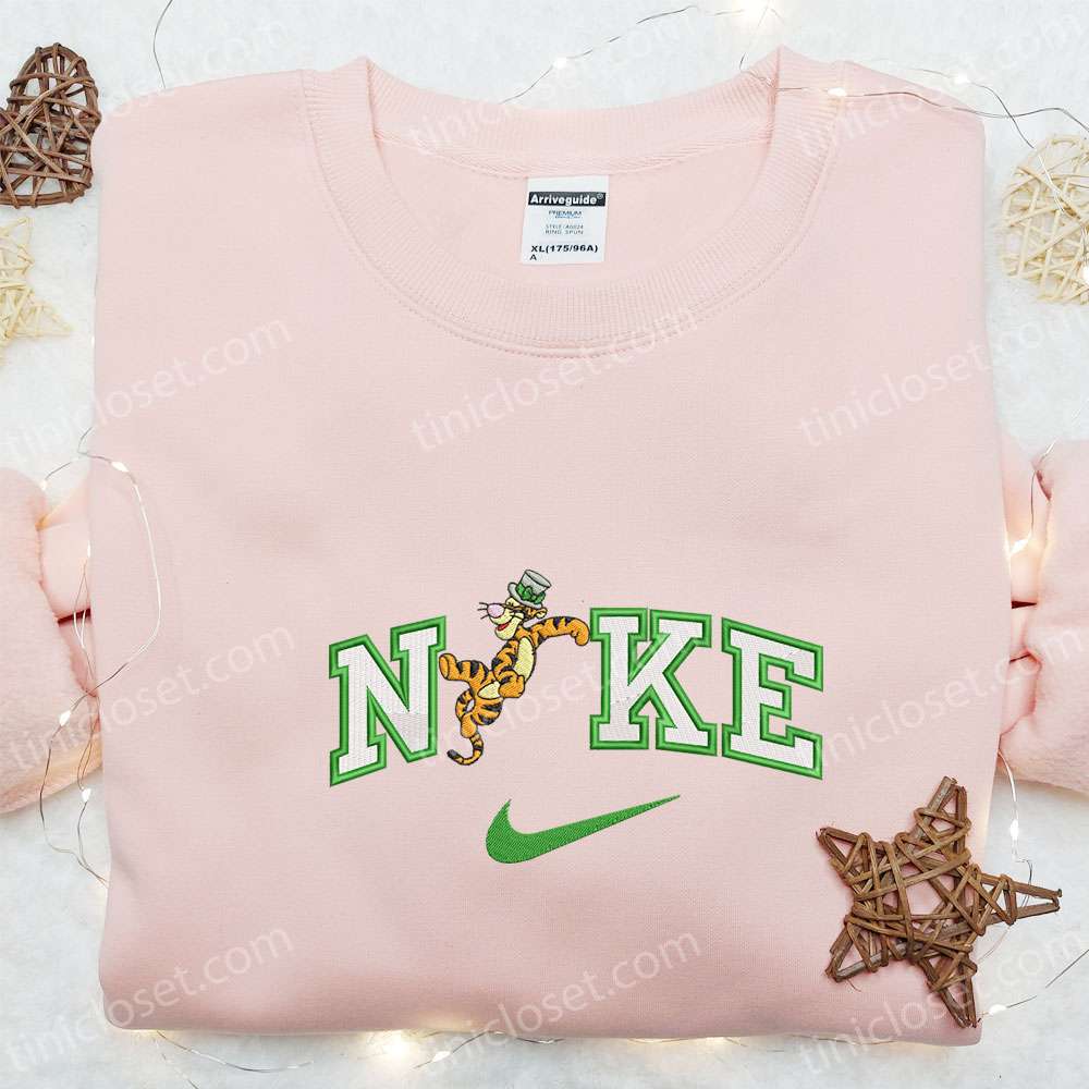 Nike X Patrick Tigger Embroidered T-shirt, Disney Characters Embroidered T-shirt, St. Patrick’s Day Embroidered T-shirt