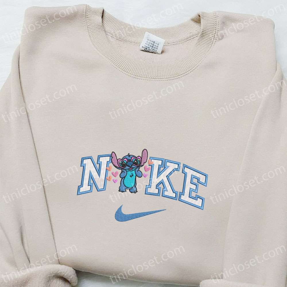 Nike X Stitch Heart Glasses Embroidered Shirt, Disney Characters Embroidered Hoodie, Best Valentine’s Day Gift Ideas