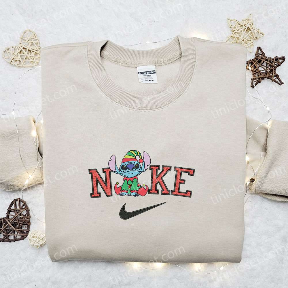 Nike X Stitch On Elf Embroidered Sweatshirt, St. Patrick’s Day Embroidered Shirt, Best Birthday Gift Ideas