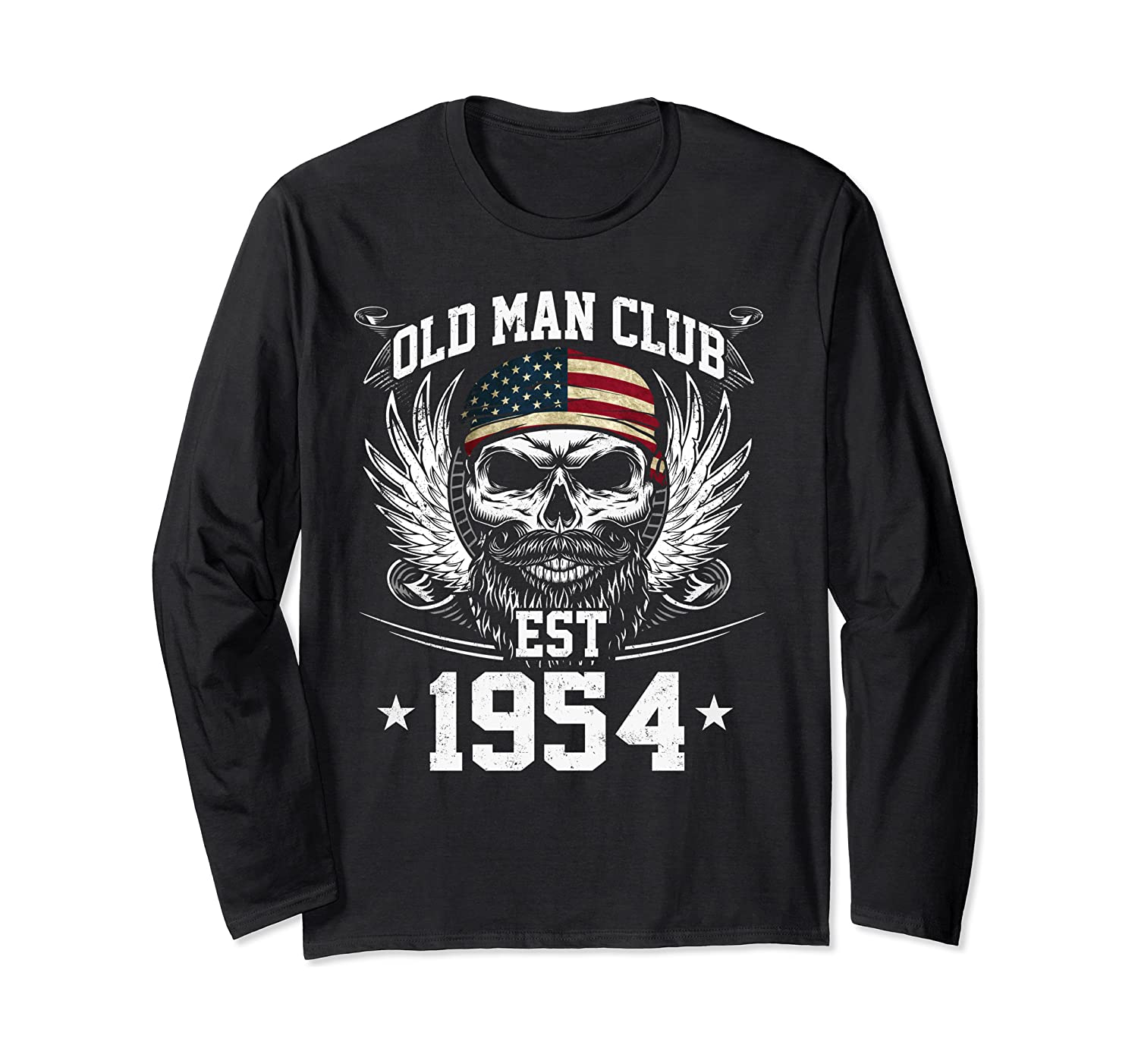 Old Man Club Est 1954 Vintage Birthday Long Sleeve Shirt