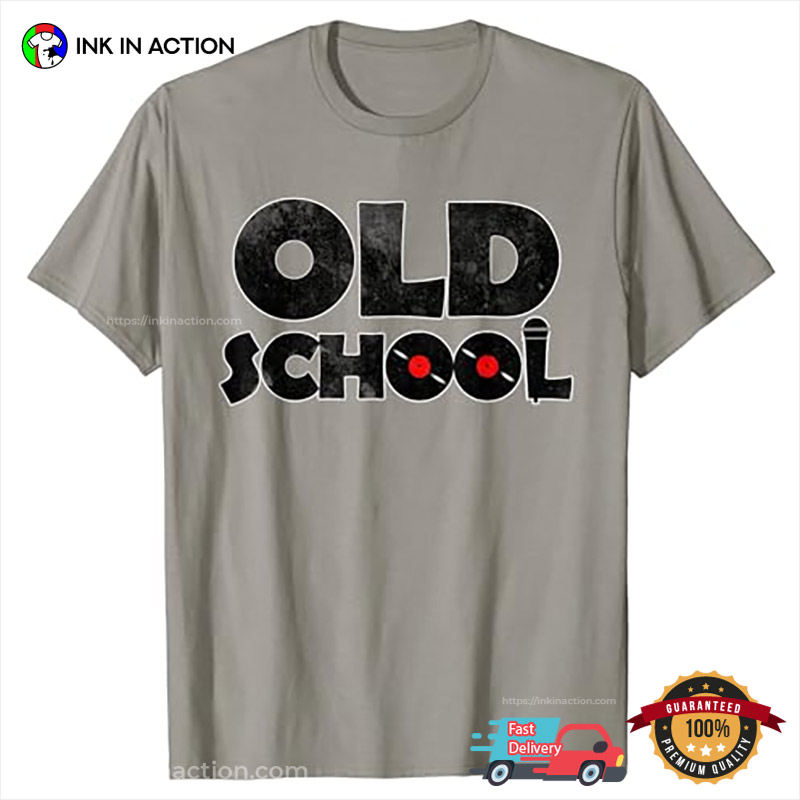 Old School Hip Hop Dj Record & Mic Vintage T-shirt