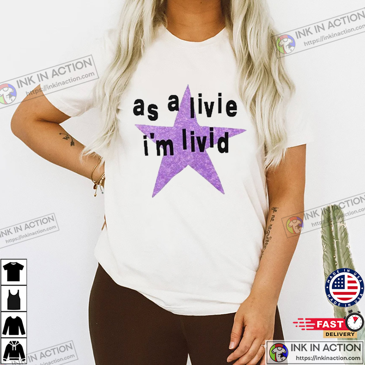 Olivia Rodrigo As A Livie I’m Livid Retro T-shirt