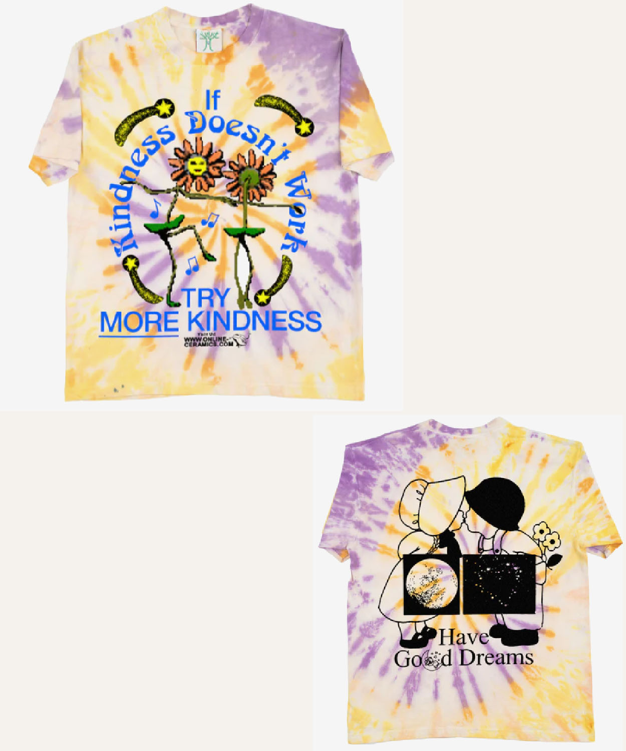 Online Ceramics Men’s Try More Kindness Tee Tie Dye