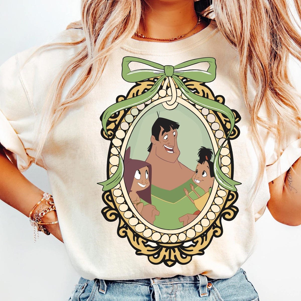 Pacha Chaca Coquette Bow Shirt Disney Emperor's New Groove Father's Day Tee