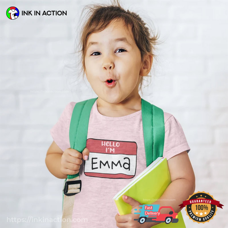 Personalized Hello I’m Kid Name T-shirt, First Day Tag Name T-shirt