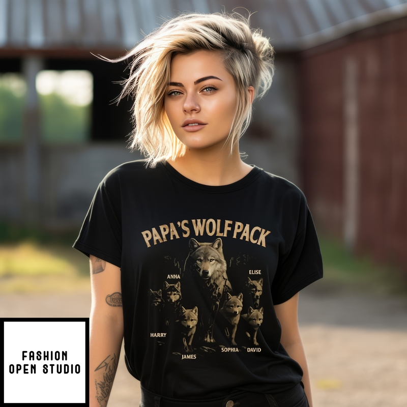 Personalized Papa’s Wolf Pack T-shirt