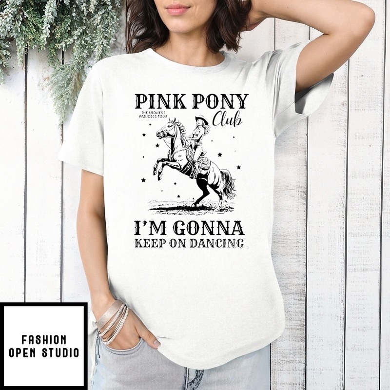 Pink Pony Club I’m Gonna Keep On Dancing Girl Cowboy T-shirt
