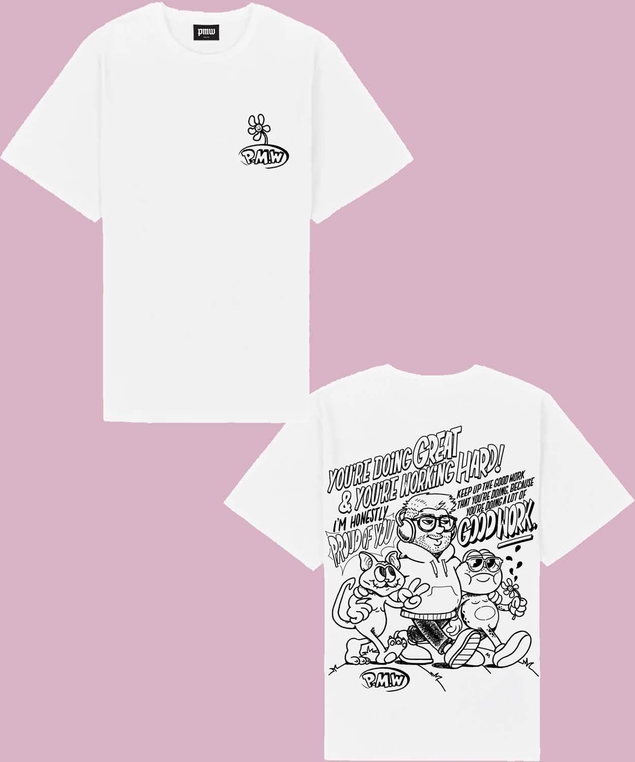 Pmw Merch Diy Doodling Great T-shirt – White