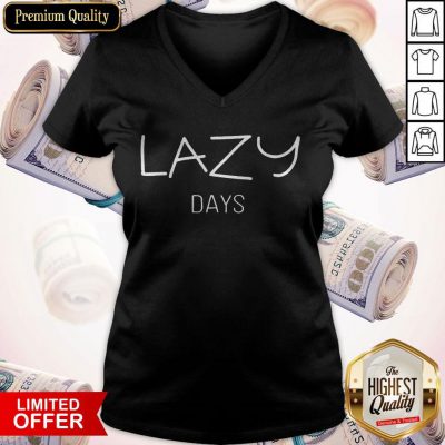 Pretty Lazy Days Men's Ringer V-neck