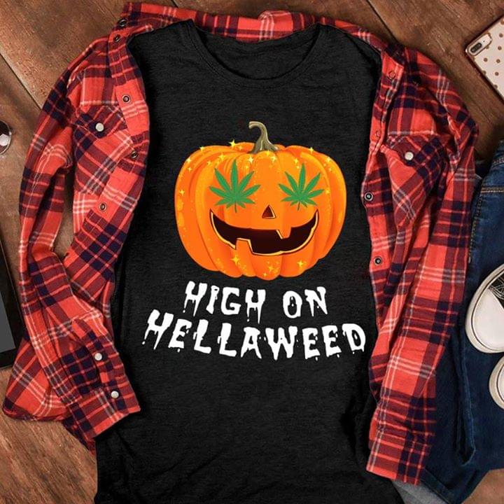Pumpkin Let's High On Hellaweed Halloween Shirt