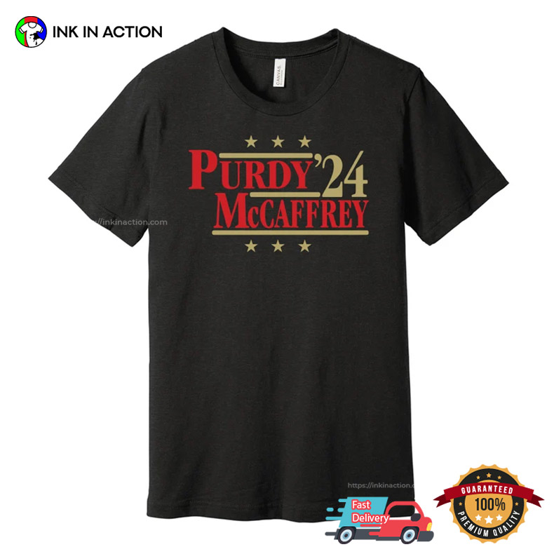 Purdy & Mccaffrey ’24 Parody Campaign Tee, Brock Purdy Merch