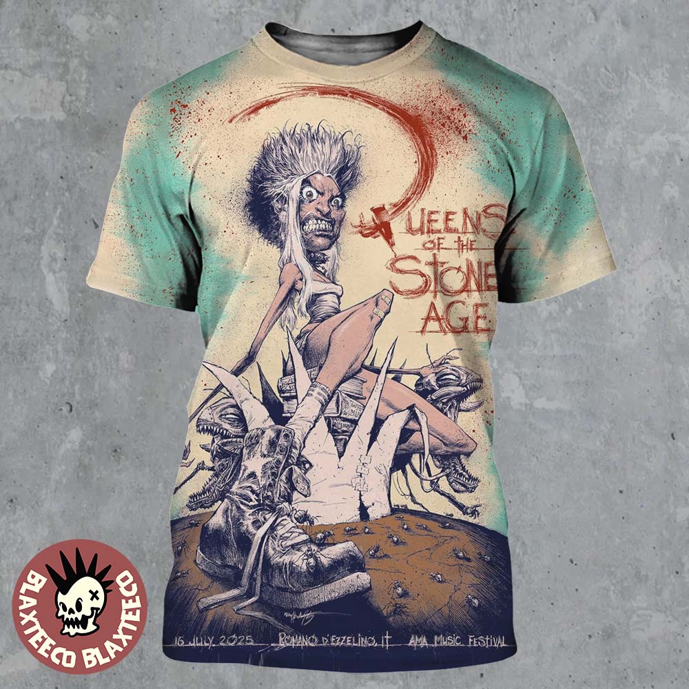 Queens Of The Stone Age Ama Music Festival 2025 Poster In Romano D’ezzelino Italy On July 16 2025 All Over Print Shirt