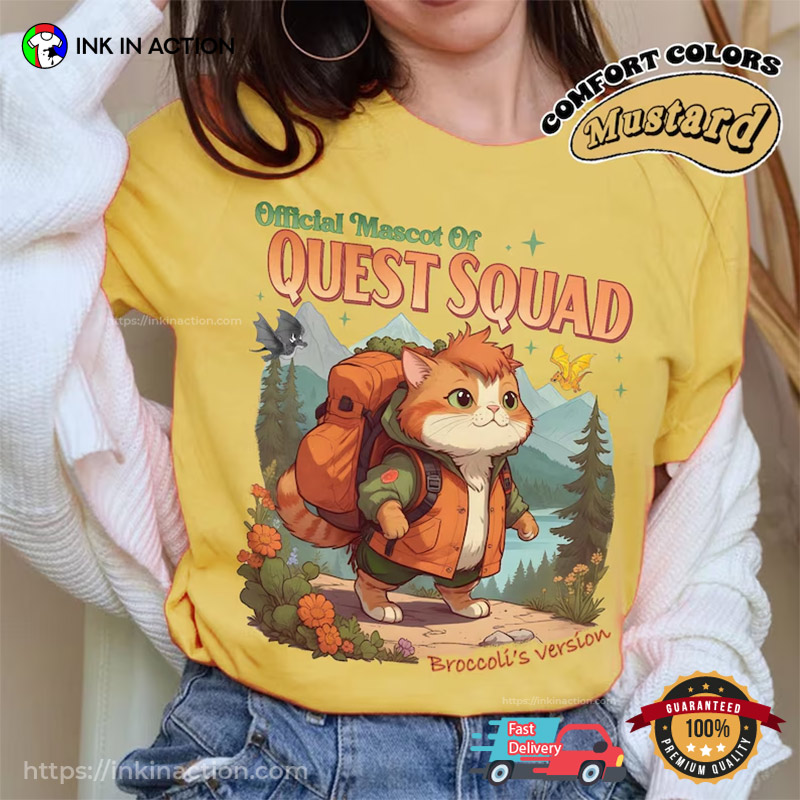 Quest Squad Broccoli’s Version The Cat Comfort Colors T-shirt