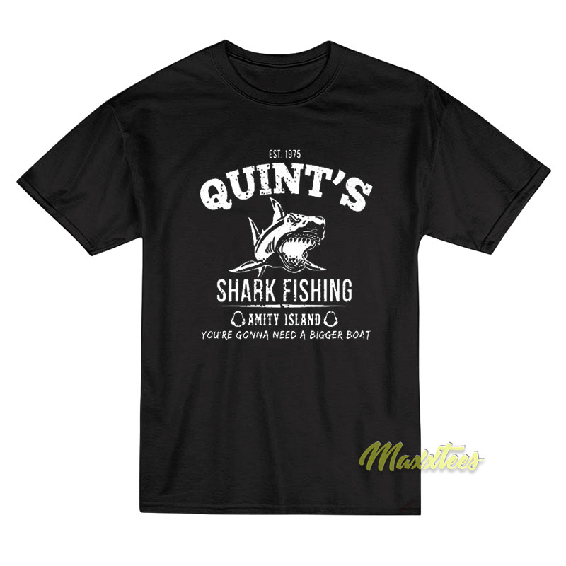 Quint's Shark Fishing Amity Island T-shirt