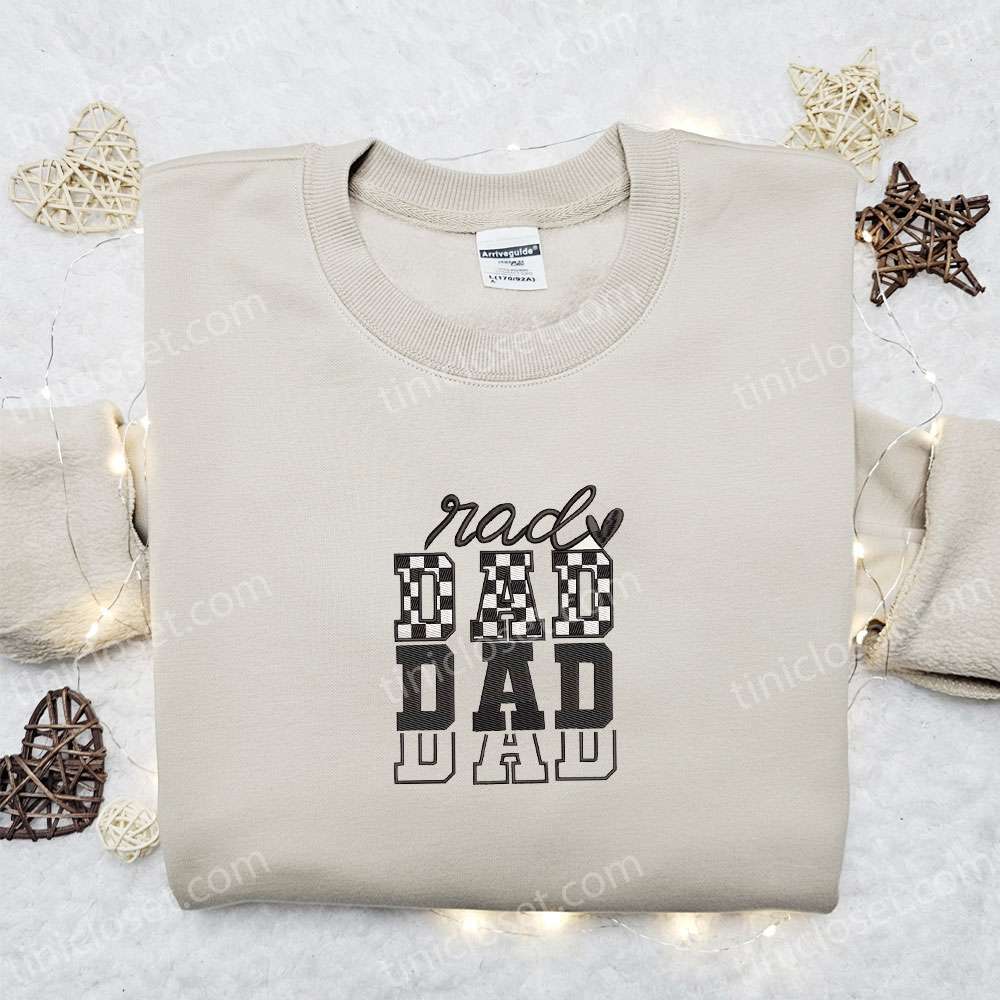 Racing Rad Dad Embroidered Shirt, Father’s Day Embroidered Hoodie, Best Gift For Daddy