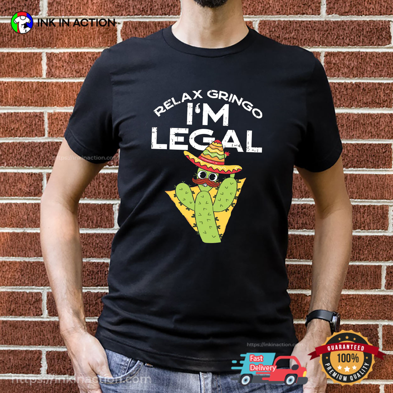 Relax Gringo I’m Legal Cinco De Mayo Cactus T-shirt