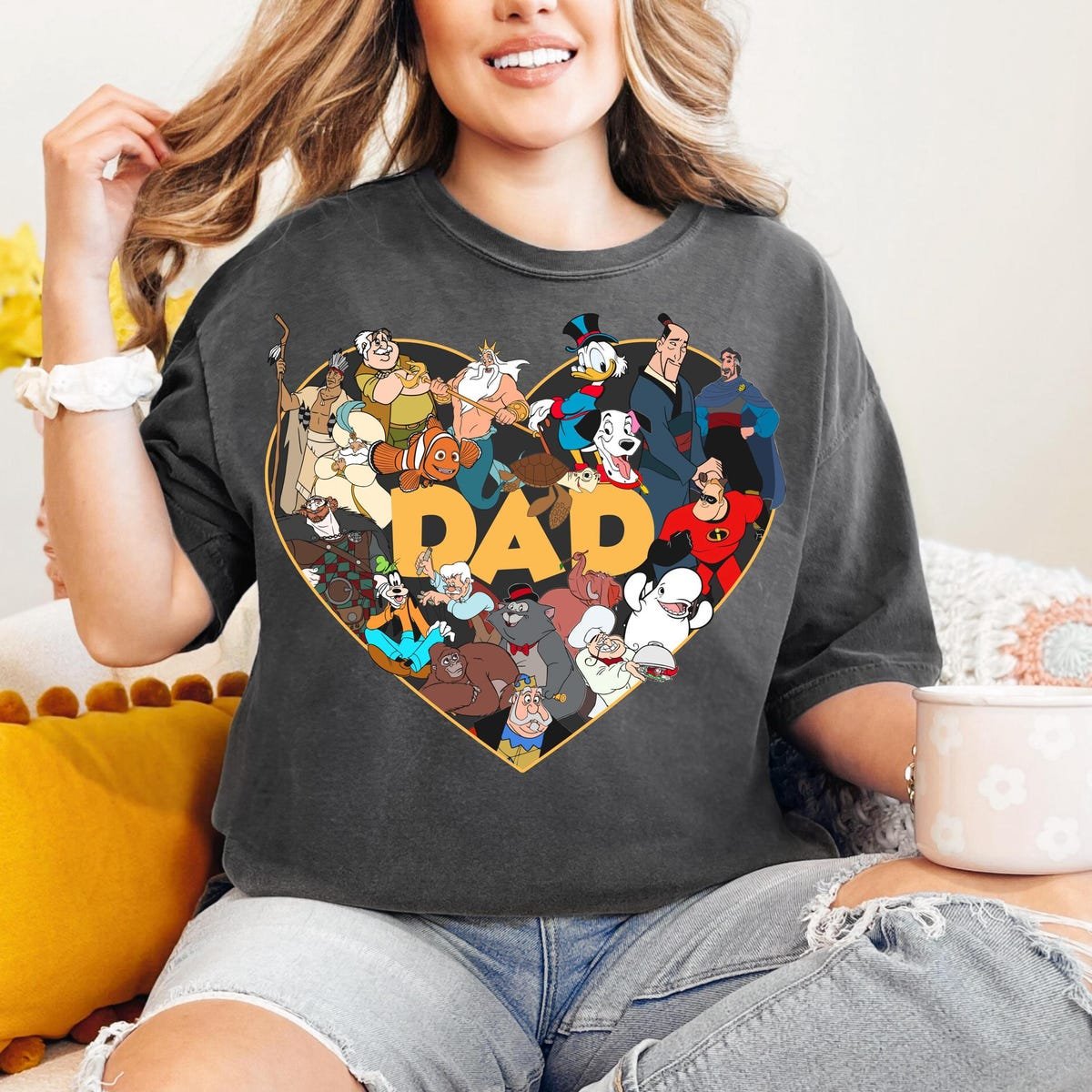 Retro Disney Dad Shirt Goofy Geppetto Scat Cat Scrooge Mcduck Father's Day Gift