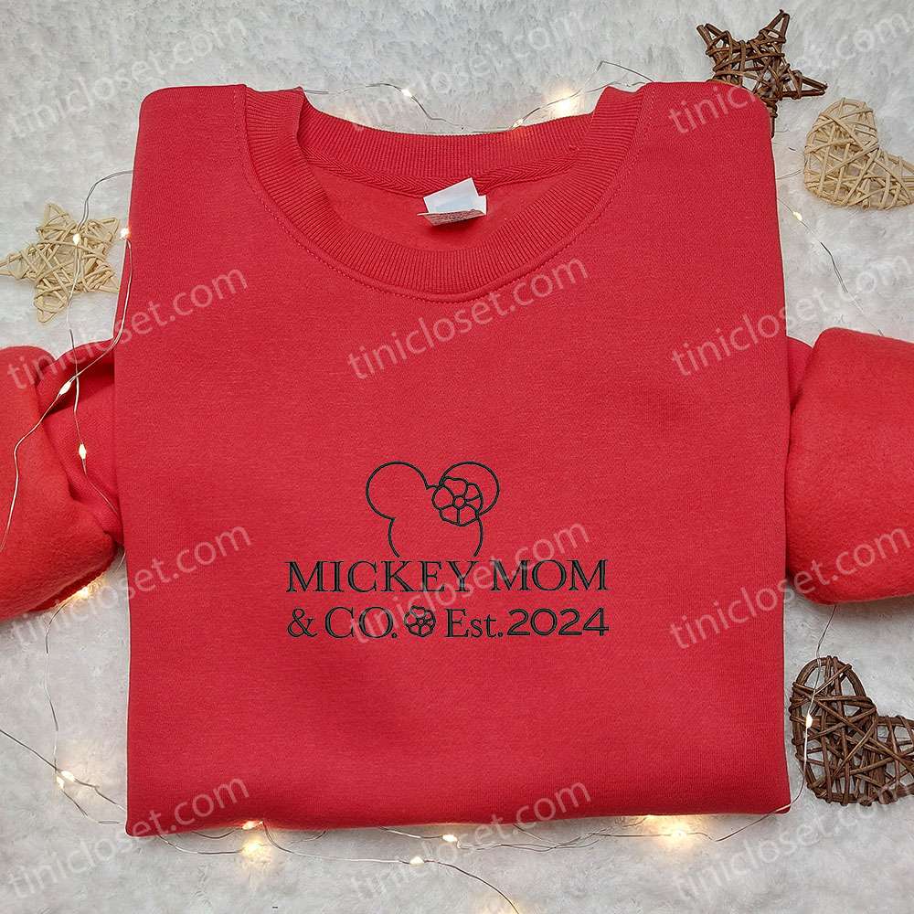Retro Mickey Mom Embroidered Shirt, Disney Characters Embroidered Shirt, Mother’s Day Gift Ideas