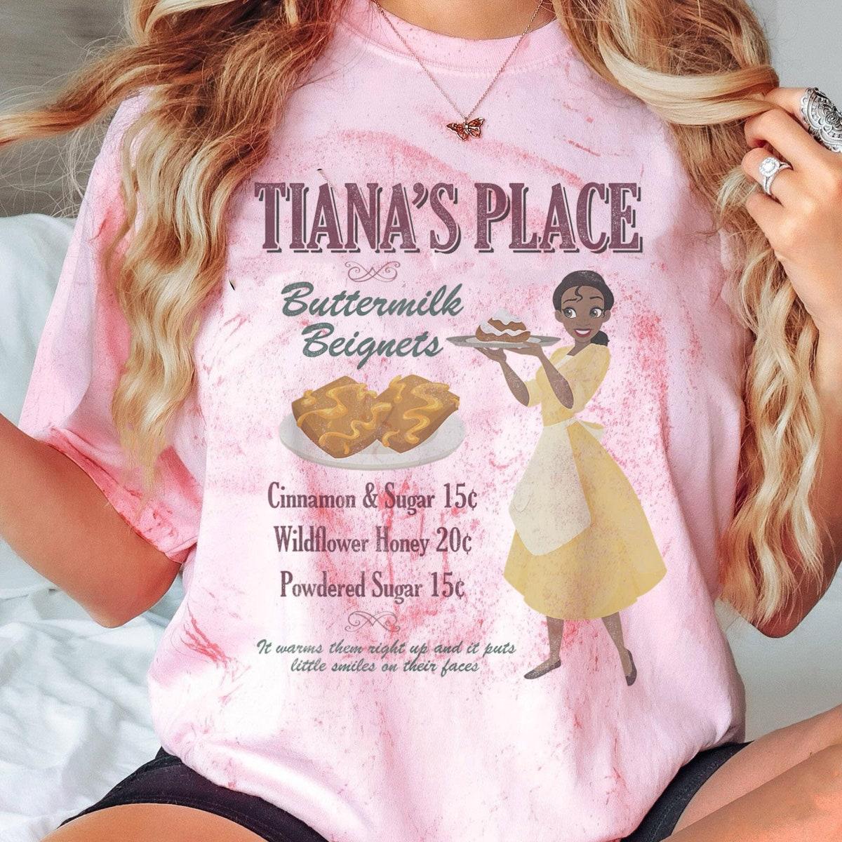 Retro Tiana's Place Buttermilk Beignets Disney Tiana Princess Shirt 1