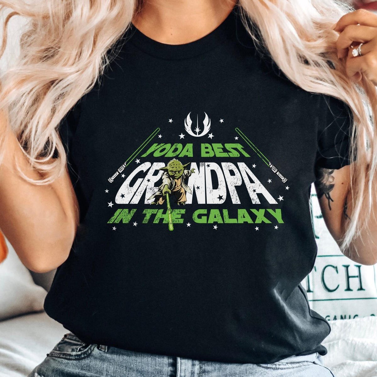 Retro Yoda Best Grandpa Shirt Star Wars Father's Day Gift
