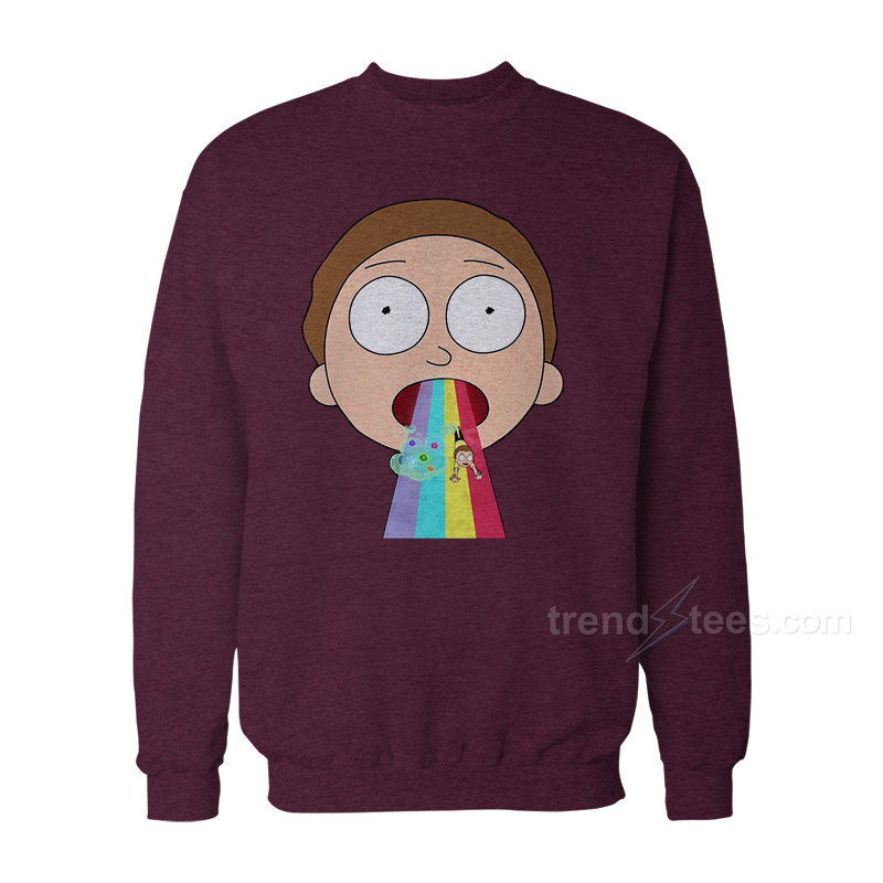 Rick And Morty Merchandise Rainbow Sweatshirt Women's Or Men's
