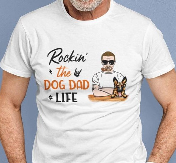 Rockin' The Dog Dad Life Man And Dog Father Family Shirt