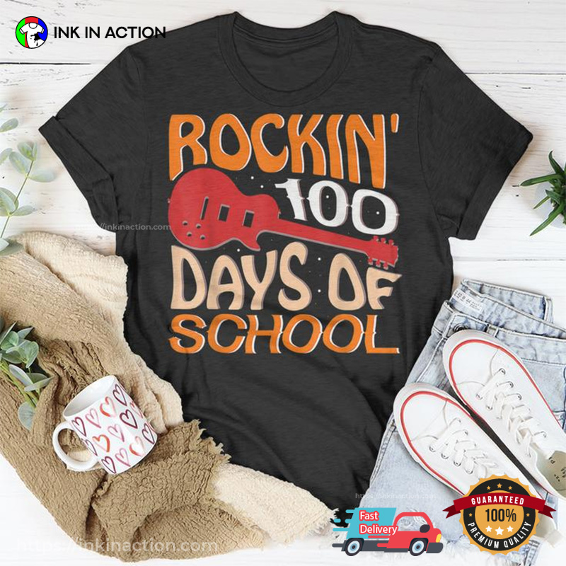 Rockin’ 100 Days Of School Vintage Style T-shirt