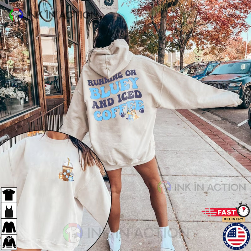 Running On Bluey & Iced Coffee With Matching Pocket Shirt