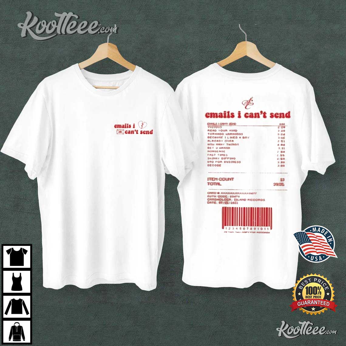 Sabrina Carpenter Emails I Can’t Send Tour 2023 T-shirt