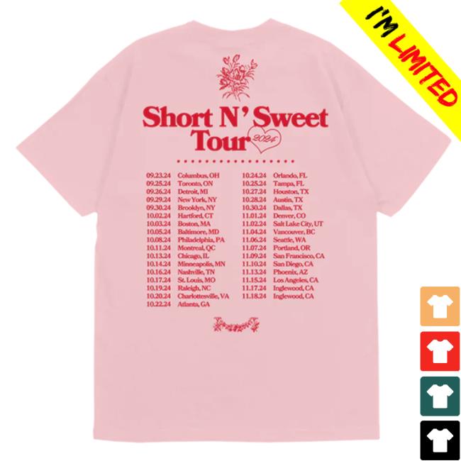 Sabrina Carpenter Merch Short N’ Sweet Tour Makes You Wanna Fall In Love Tee