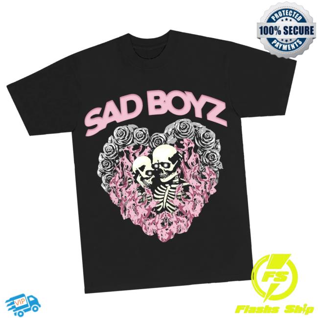 Sad-boyz Merch Store Skeleton Heart Tee – Black