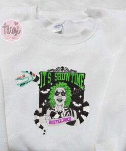 Sandworm And Beetlejuice It’s Showtime Halloween Embroidered Shirt