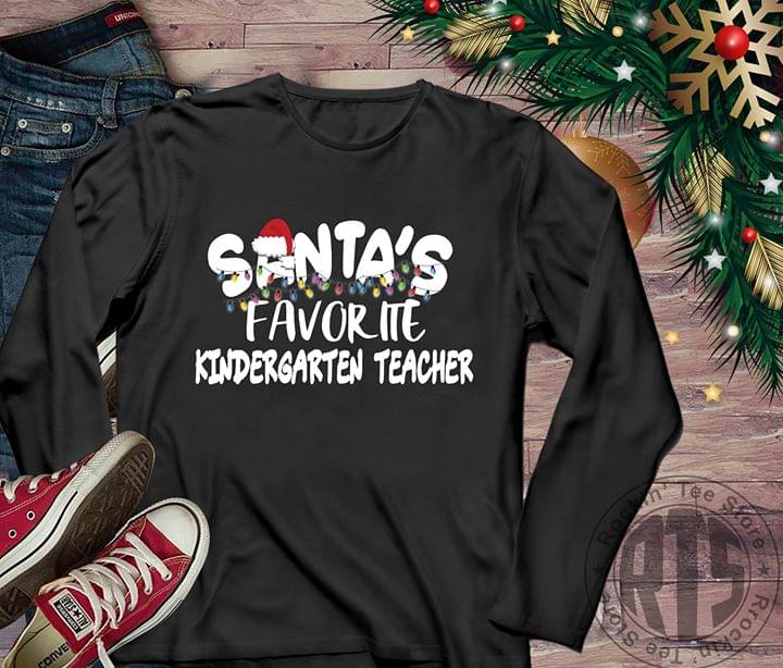 Santa's Favorite Kindergarten Teacher Shirt