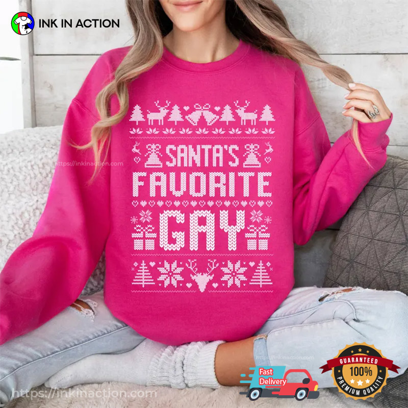 Santa’s Favorite Gay Funny Lgbtq Ugly Christmas Sweater