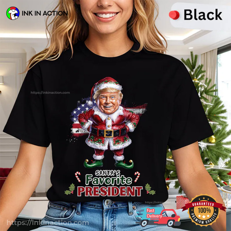 Santa’s Favorite President Funny Usa Santa Trump Comfort Colors T-shirt