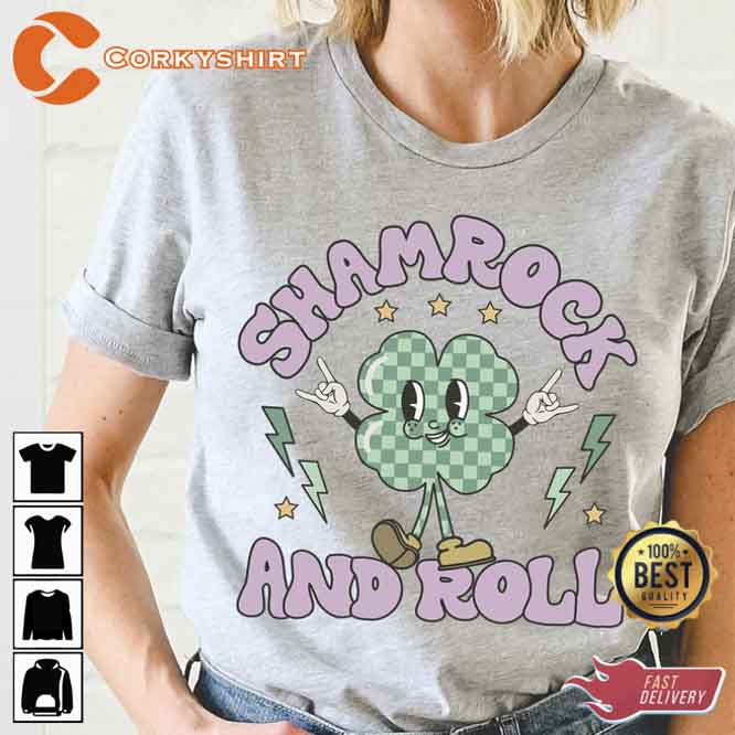 Shamrock And Roll St Patrick’s Day Shirt Design
