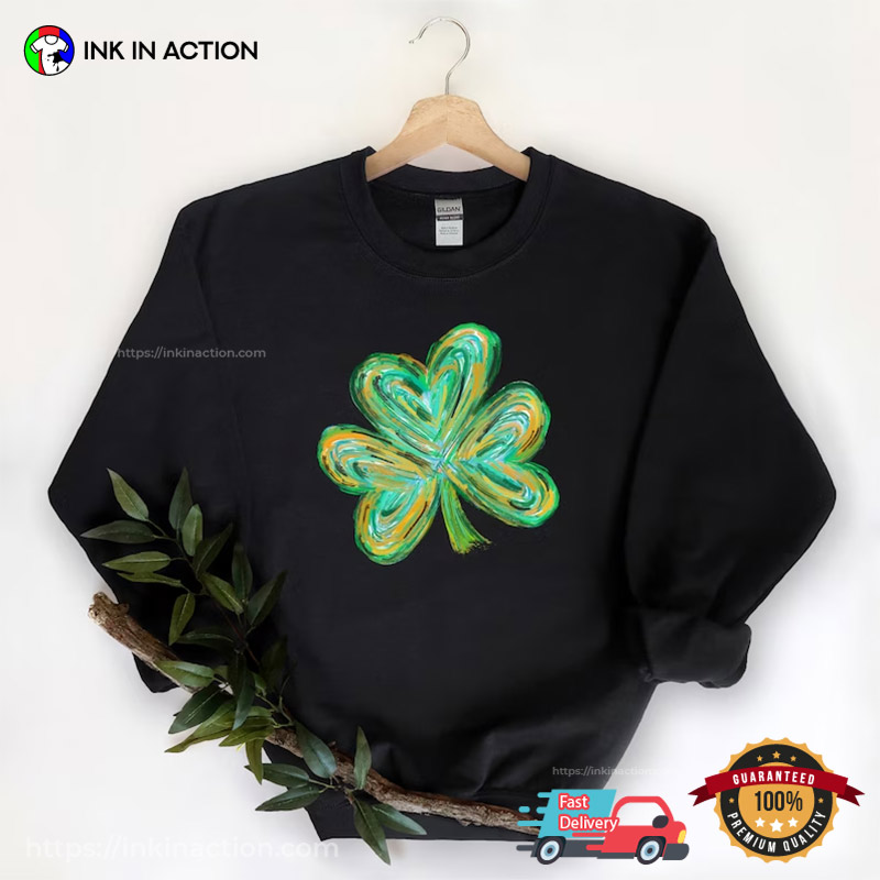 Shamrock Watercolor Paint St Patrick’s Day Shirt