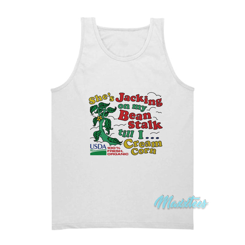 She's Jacking On My Beanstalk Cream Corn Tank Top
