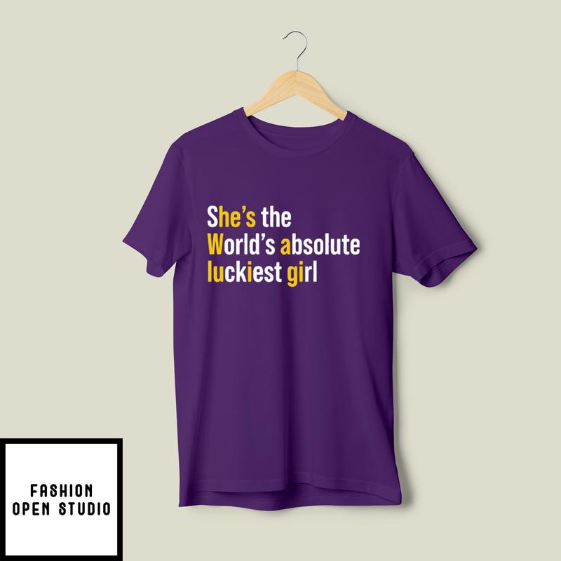 She’s The World’s Absolute Luckiest Girl He’s Waluigi Mario T-shirt