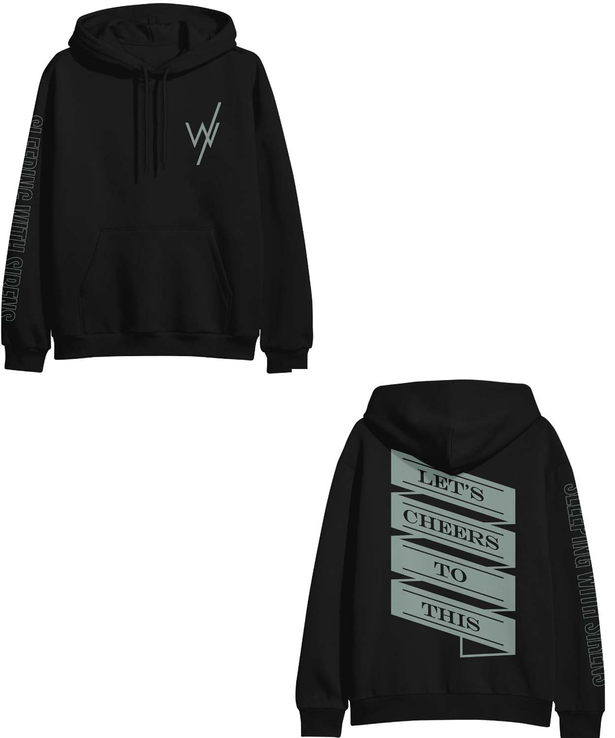 Sirens Merch Let’s Cheers To This Banner Black Pullover